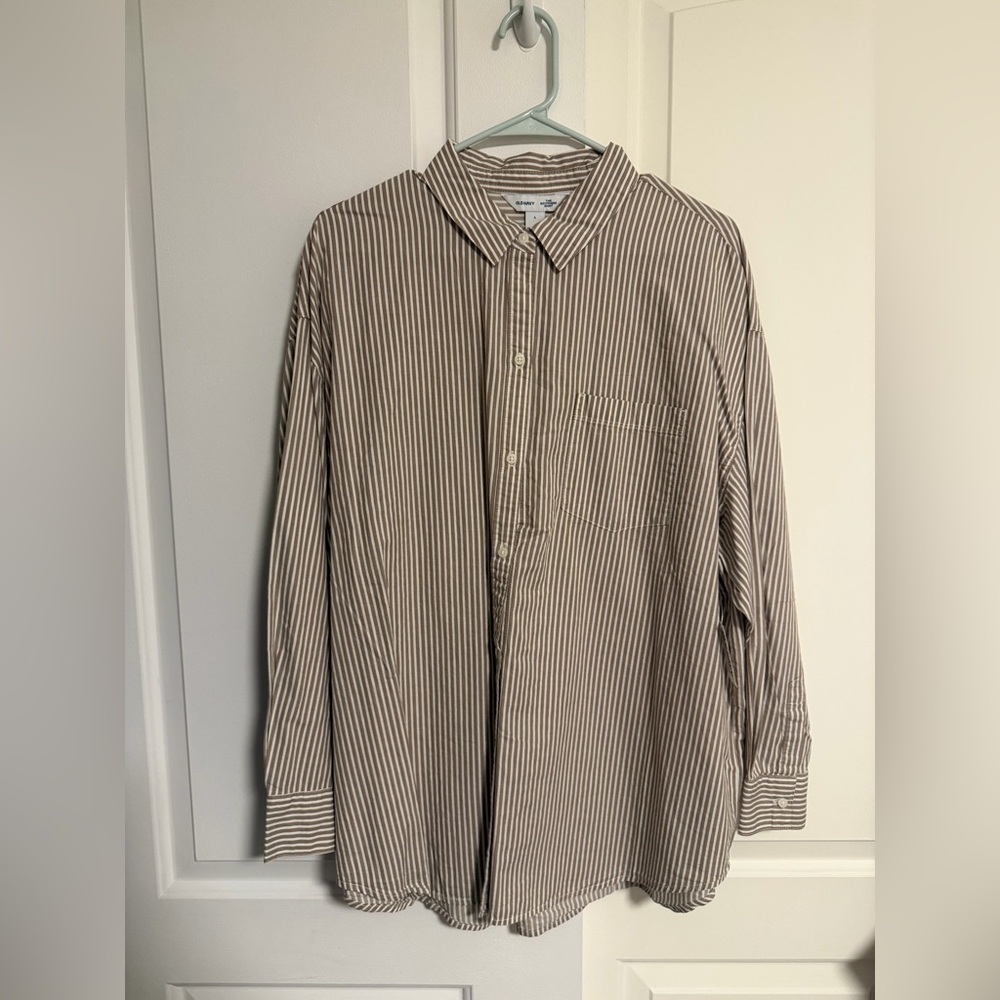 Oversized Button-Down Boyfriend Shirt